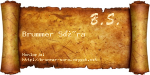 Brummer Sára névjegykártya